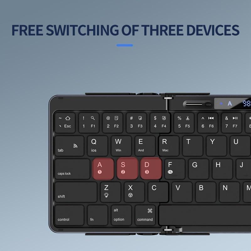 Wireless Folding Keyboard with Backlight RGB Foldable Bluetooth Keyboard with Touchpad Travel Keyboard for iOS Android Mac OS