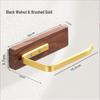 Black Walnut Wood Toilet Paper Holder with Storage Rack - Wall-Mounted Tissue Dispenser for Bathroom and Hotel Use