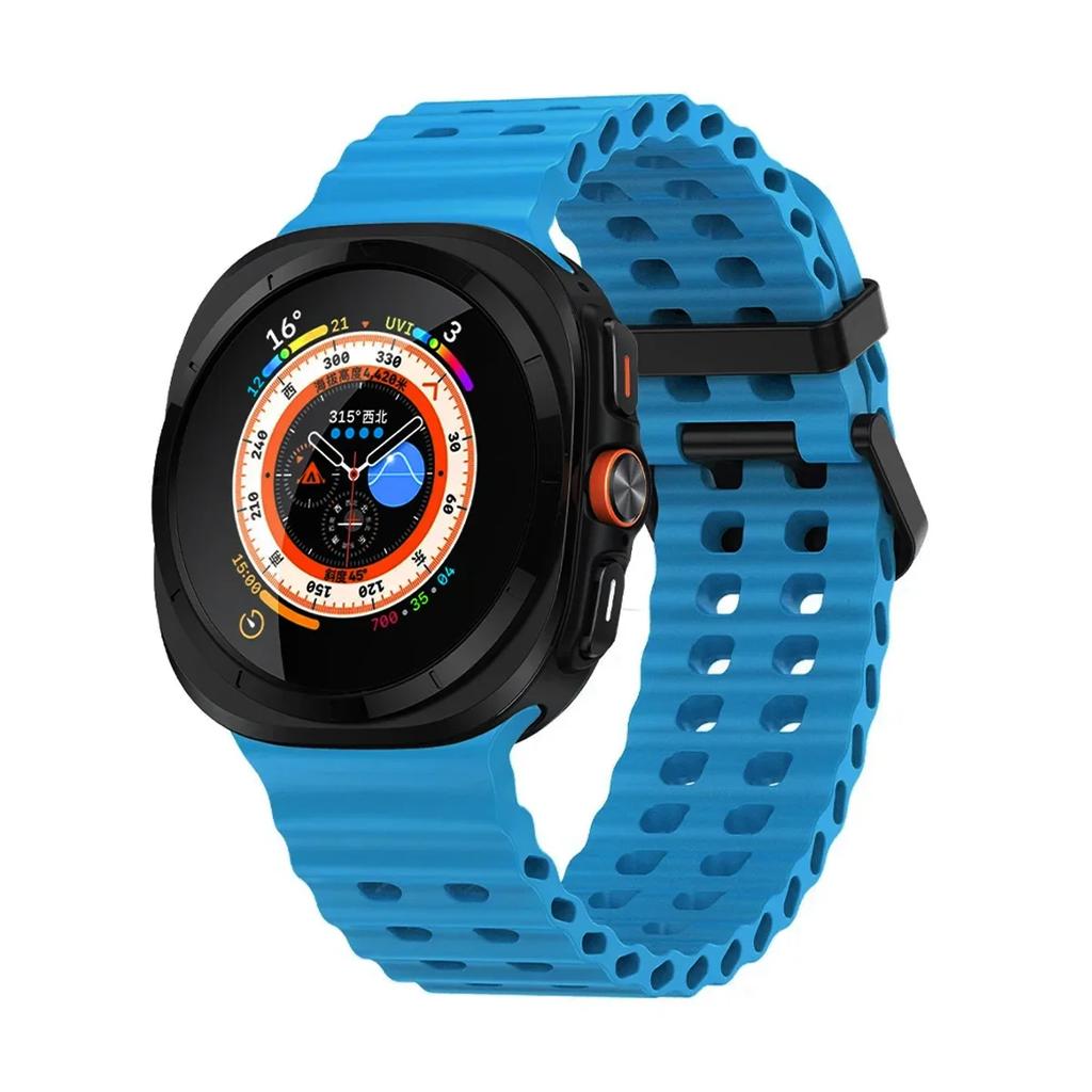 Marine Band For Samsung Galaxy Watch ultra Strap 47mm Accessories Two color Sport silicone Bracelet Galaxy Watch 7 ultra Straps