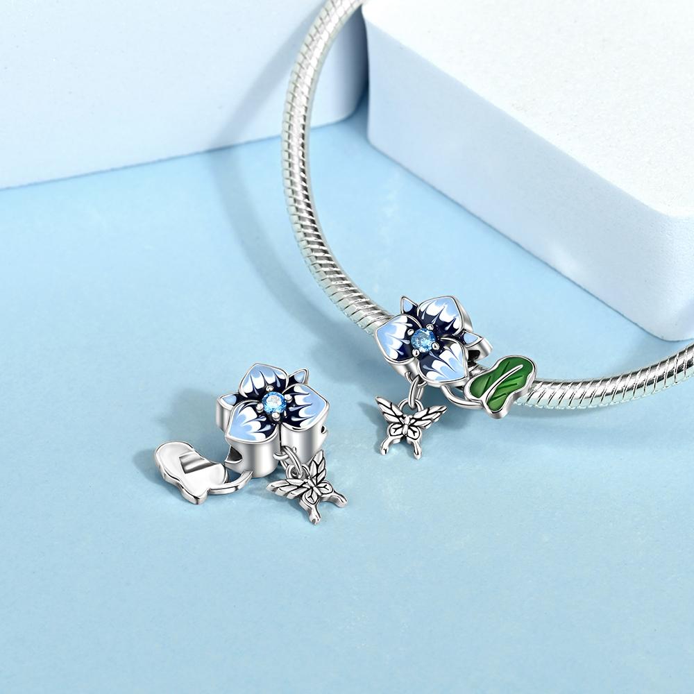 Charms Plata Butterfly Dragonfly Flower Copper Plated For Charms Copper Plated Original Bracelet For Jewelry Making