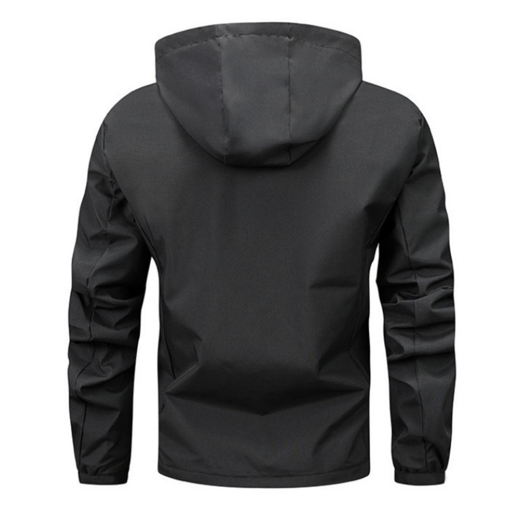 Men's Casual Solid-color Hooded Zipper Jacket, Men's Windproof Lightweight Jacket, Windbreaker