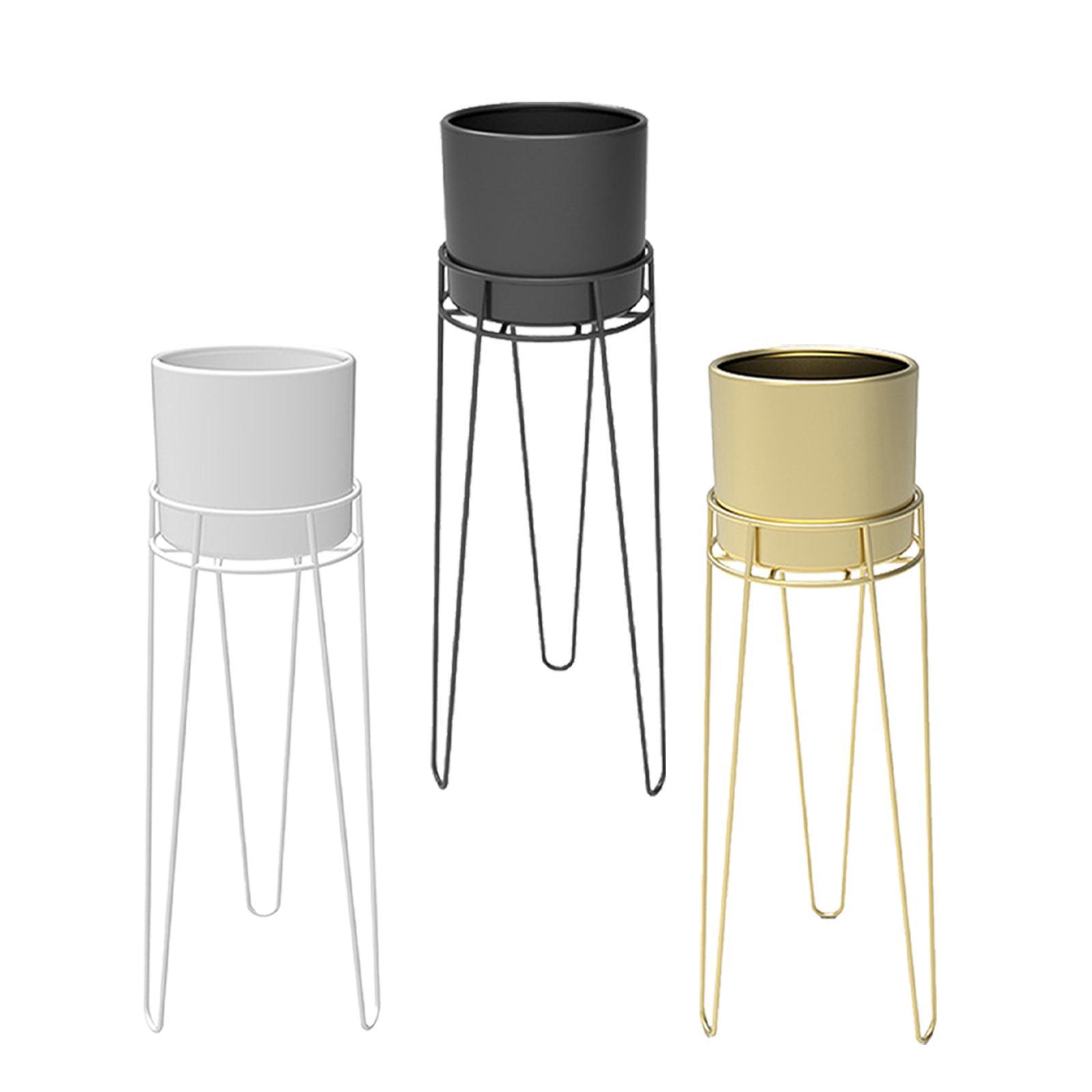 Metal Planter Pot with Stand Decorative Modern Mid Century Planter for Events Housewarming Wedding Celebration Table Decoration nero