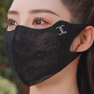 Women Summer Ice Silk Lace Sun Protection Face Mask UV Protection 3D Breathable Cycling Face Cover Eye Corner Guard