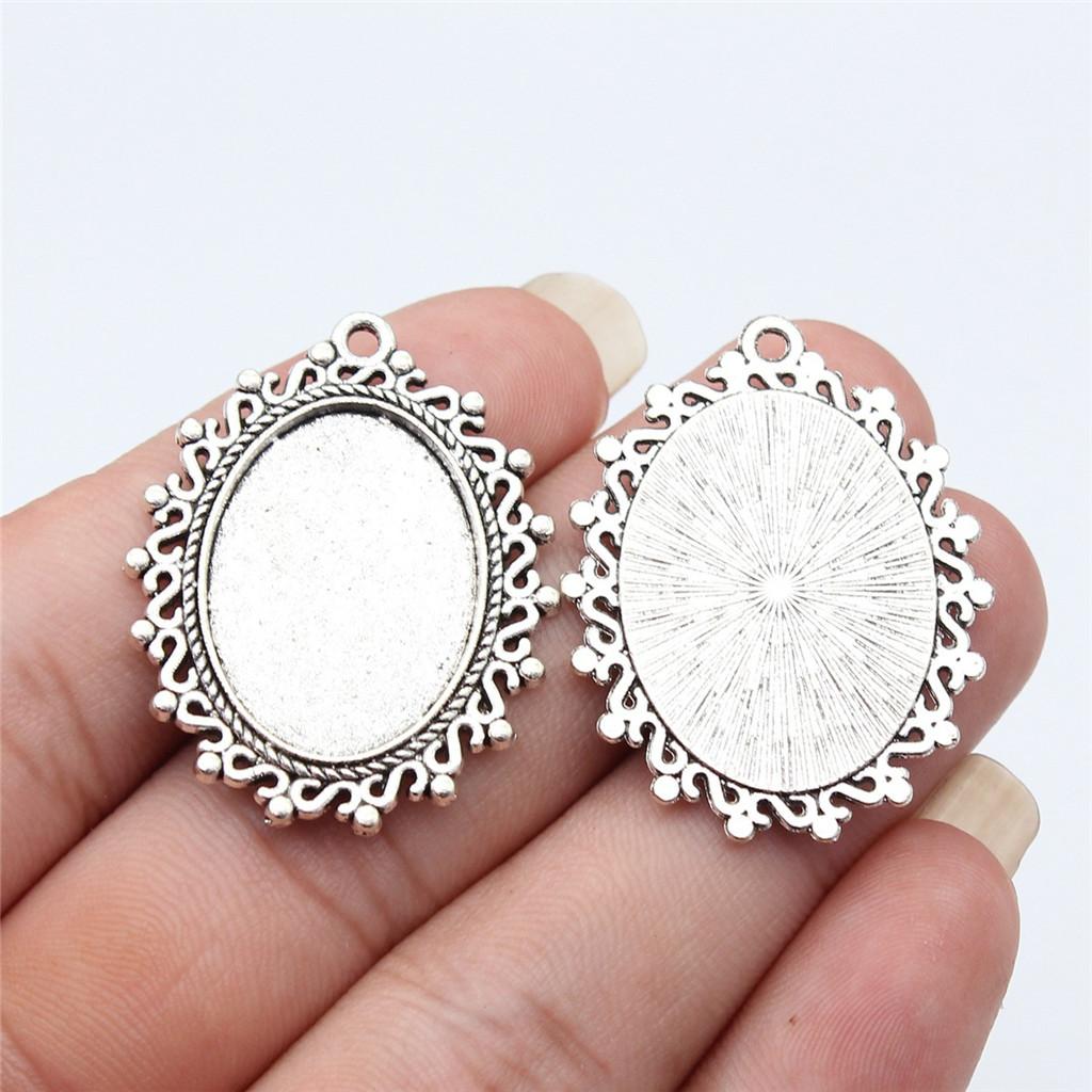 Accessories Parts Fit 18x25mm Oval Glass Cabochon Base Tray Bezel Wedding Jewelry Findings QA039
