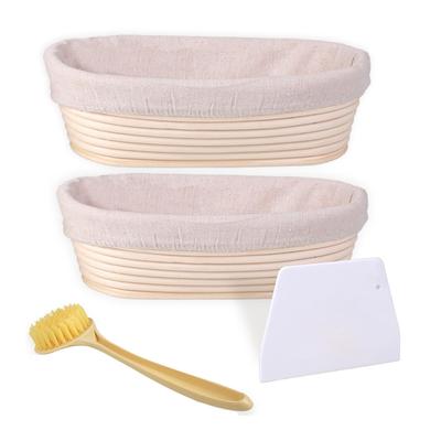 Bread Proofing Basket Set Of 2, Proofing Baskets 10 Inch Oval Sourdough Bread Baking Supplies