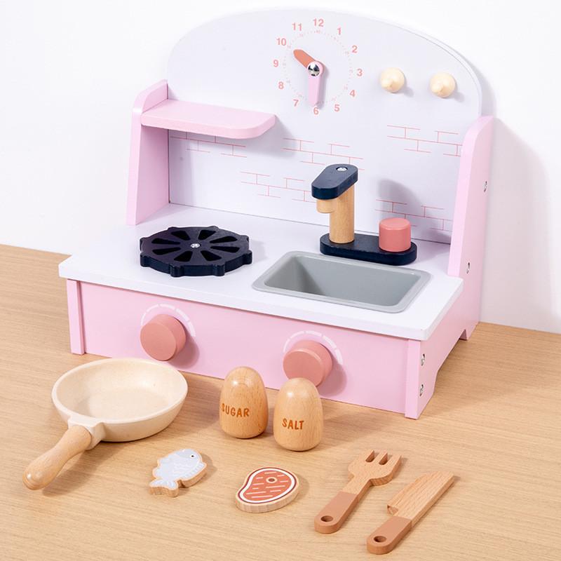

Children Multifunction Wooden Stove Grill Toy For Creative Activities Cookery Stove Game