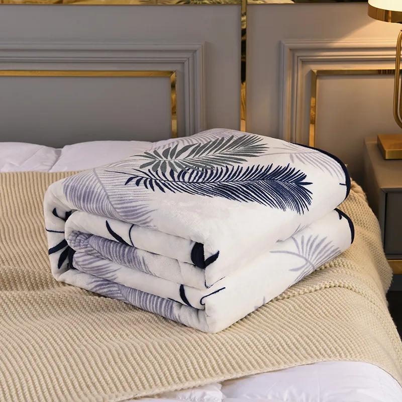 Soft Blanket Warm Coral Fleece Blankets Floral Cartoon Plaid Winter Sheet Bedspread Sofa Throw Mechanical Wash Leisure Covering
