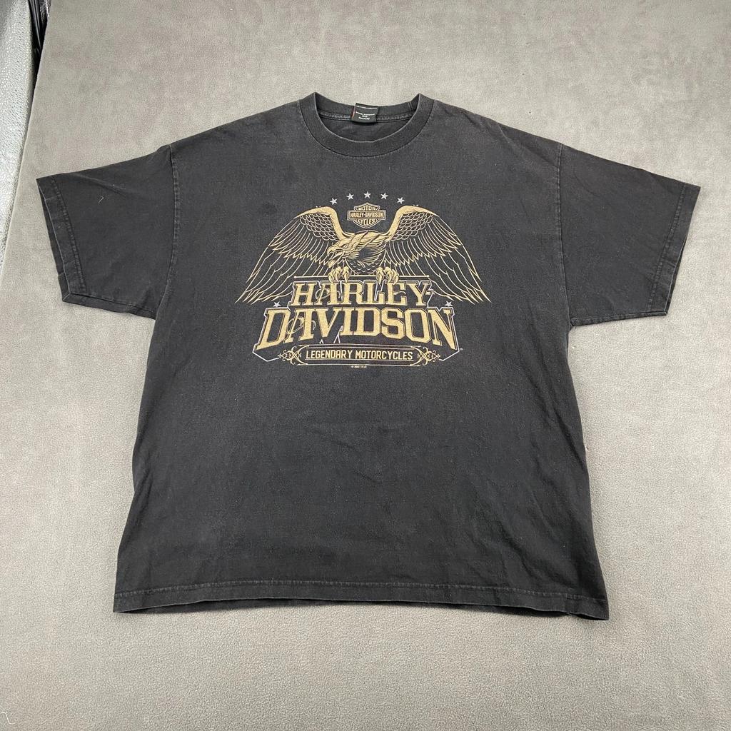 Y2K Harley-Davidson Appalachian Mechanicsburg, PA T Shirt Sz XL Black Eagle