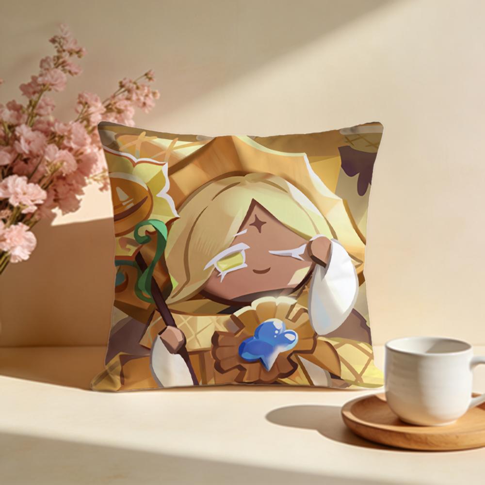 Trendy CCookie Run Kingdomable Cushion Cover Stylish Washable Pillow Cover Ideal for Couch Bedroom Car Decoration