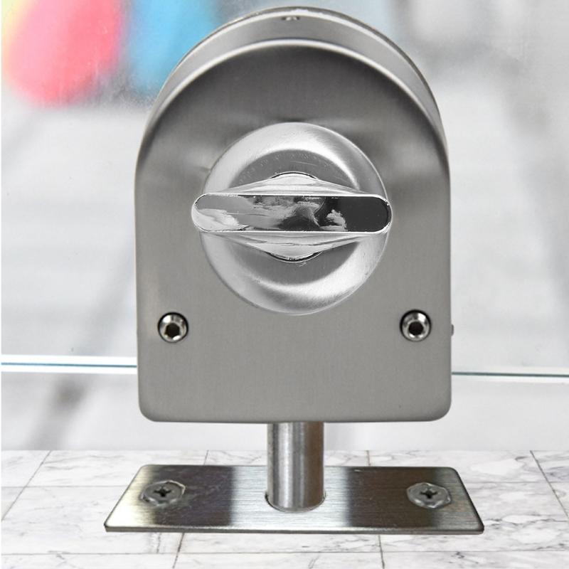 Glass Door Floor Lock Single Bolt Keyless Anti-Theft Locks Door Slide for Latch