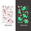 2 Stück Tattoo-Aufkleber, leuchtendes Kind, Kind, temporäre Fake-Tattoos, leuchtende Paste auf Gesicht, Arm, Bein für Kinder, Körperkunst, Meerjungfrau-Aufkleber