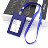 Simple Student Kids Lanyard Card Holder Slim Wallet Boys Pu Id Certificate Bus Door Credit Card Bag for Girls Zipper Coin Purses