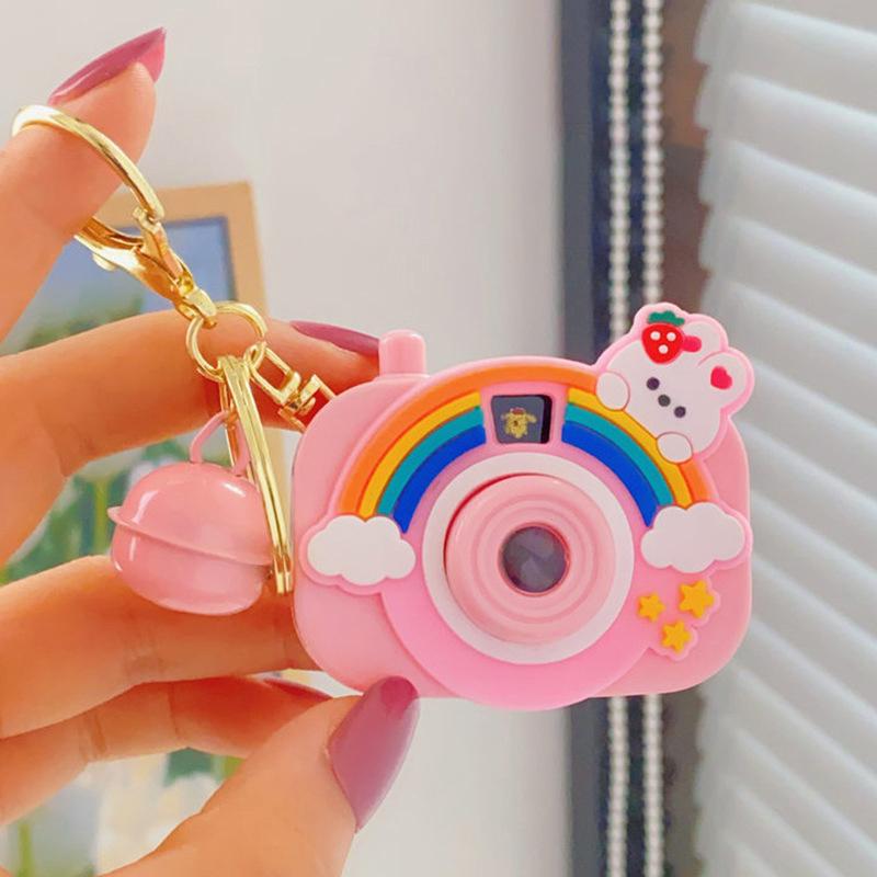 Creative Projection Camera Pendant Keychain Cute Doll Keychain Pendant Fashion Bag Decoration Accessories Children Gifts