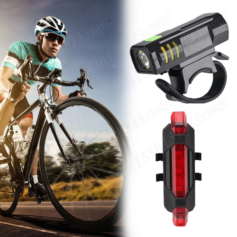 MTB Road Bike Headlight USB Charging Cycling Safety Front Lamp 100LM Bike Handlebar Flashlight Waterproof Bicycle Accessories