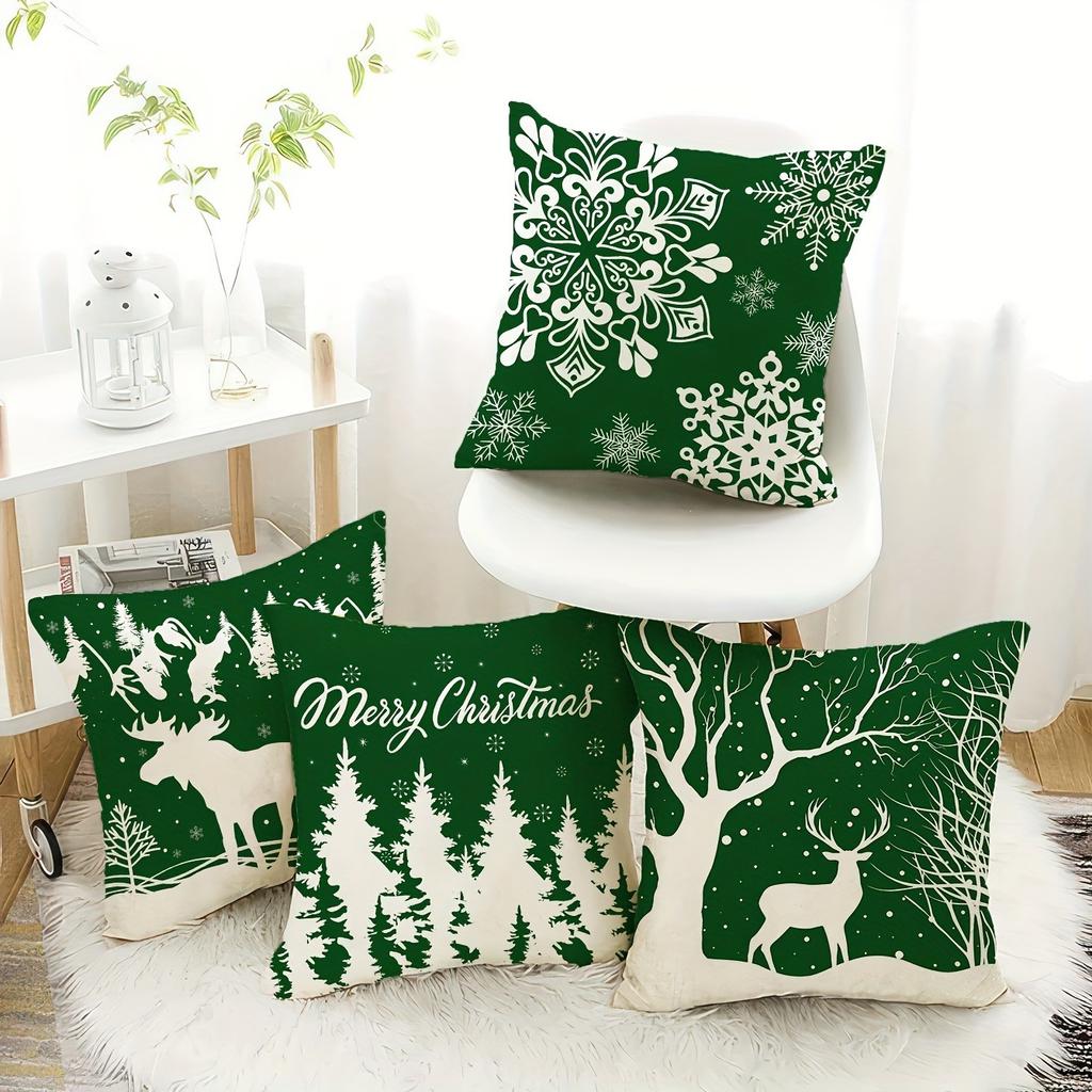 Merry Christmas and New Year decoration Pillowcase Winter Snowflake Reindeer pillow cover Sofa cushion suite home decoration