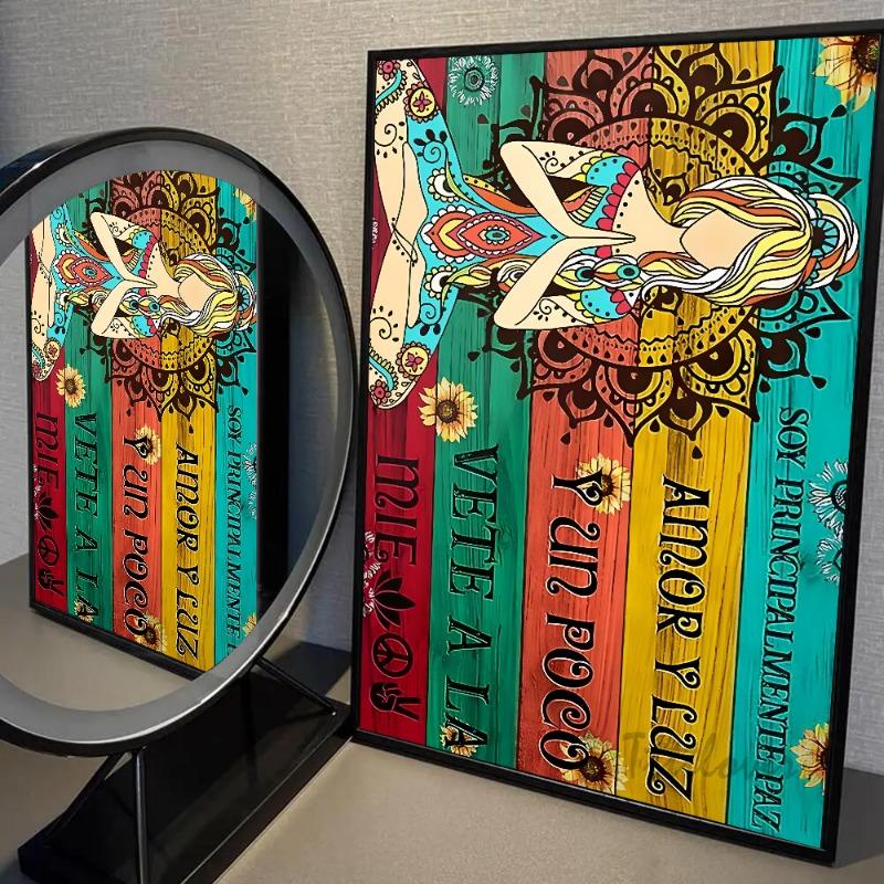 1pc Gym Yoga Poster Paper Print Home Bedroom Entrance Bar Cafe Art Painting Decoration