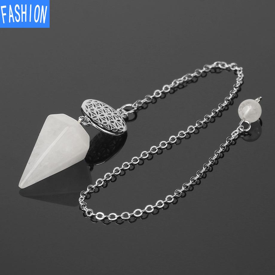 Spirit Pendulum Crystal Semi GEM PENDANT Healing Crystal Point Pendulum Witchcraft Meditation Jewelry