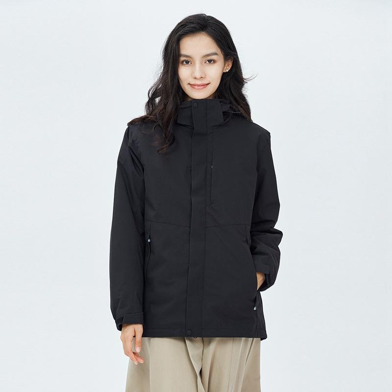 Couple White Duck Down Full Heat Seal Down Jacket Three-in-one Jacket Graphene Zipper