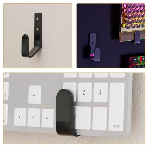 STOBOK Keyboard Wall Hanger, 2-Piece Acrylic Universal Keyboard Wall Mount Stand, Gaming Keyboard Storage Organizer