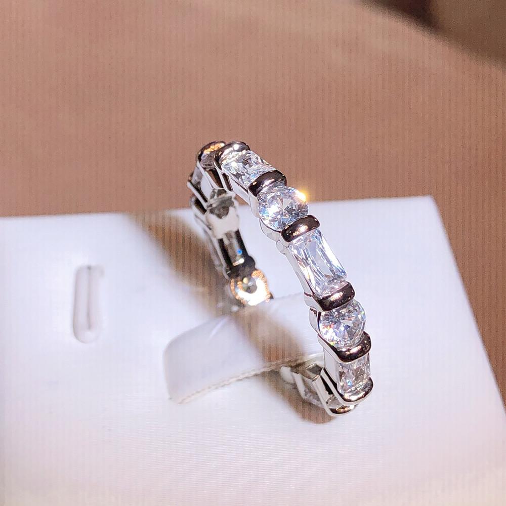 Simple Elegant Interwoven Geometric White Zircon Ring Wedding Ring Party Birthday Engagement Jewelry Gift Women's Fashion Jewelry