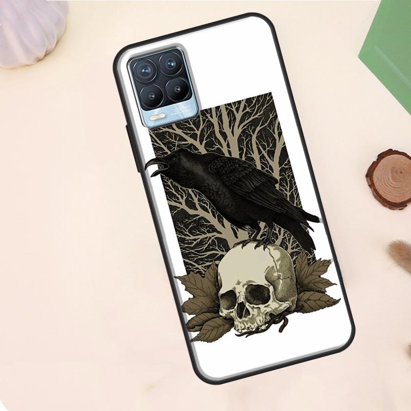 Skull Crow Flower Case For Realme C75 C63 C61 C55 C51 C53 C35 C65 C67 C71 11 12 13 14 15 Pro Plus GT6 GT7 Pro