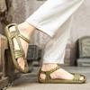 Men's Retro Lightweight Breathable Roman Sandals, Anti Slip Beach Oversized Sandals
