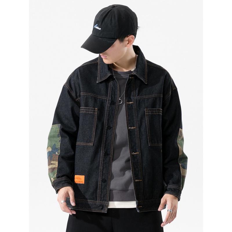 

Мужская модная джинсовая куртка в корейском стиле - Повседневная, Свободная, Универсальная, Осенняя рабочая куртка 3XL