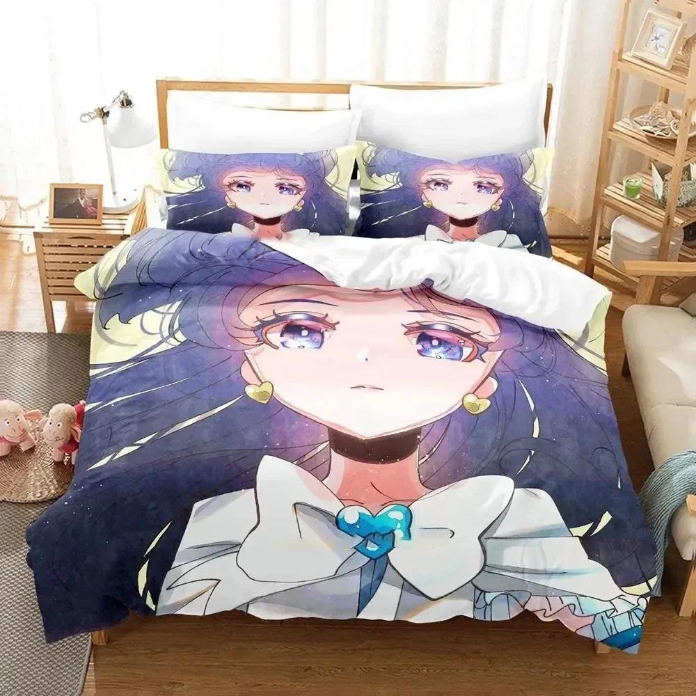 Anime Pretty Cure Bedding Set Boys Girls Twin Queen Size Duvet Cover Pillowcase Bed Kids Adult Fashion Home Textileextile