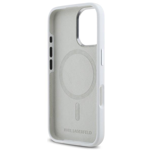 Karl Lagerfeld Klhmp16Sscmkmpch Iphone   16 6,1 Biały/White Hardcase Silicone Initial Metal Logo Magsafe
