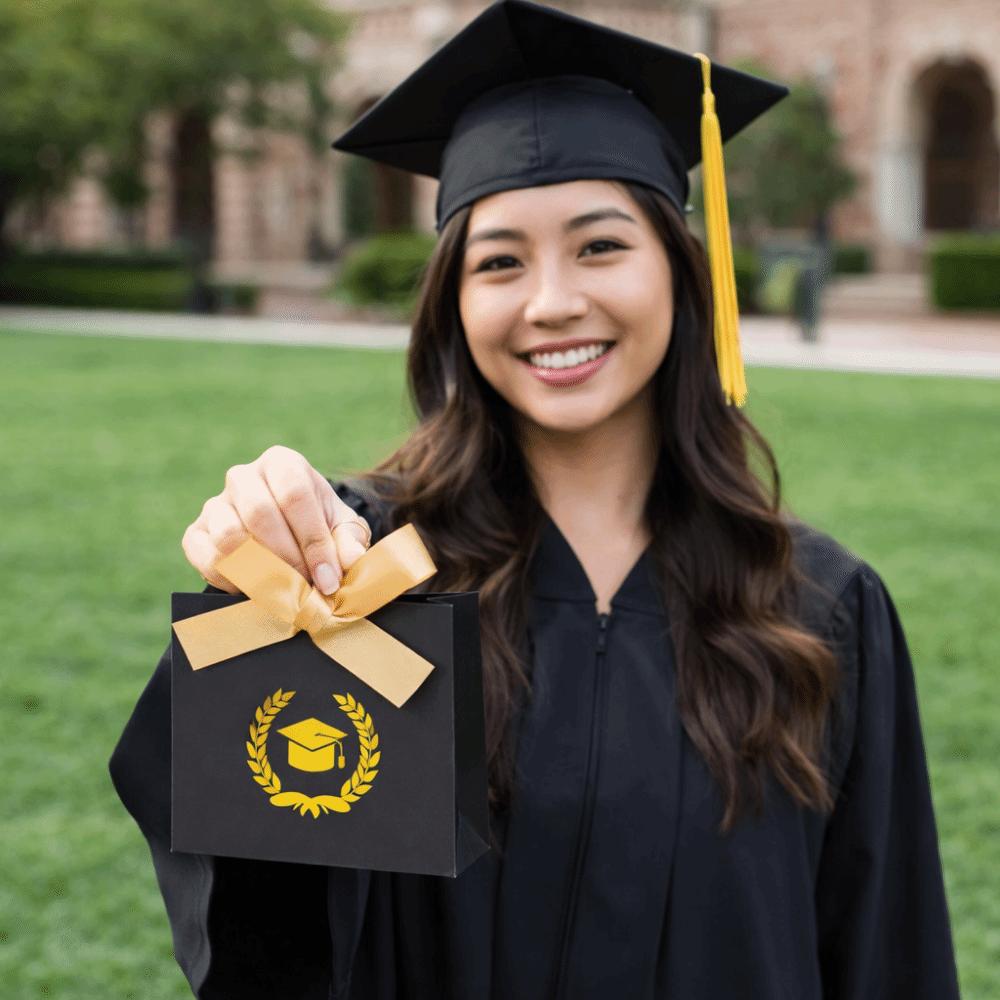 10Pcs Black Graduation Candy Box Gilded Pattern Graduation Gift Box  High-School Graduation