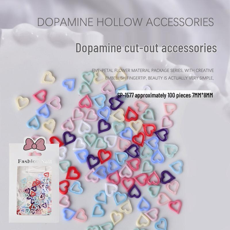 

Macaron Color Series Resin Nail Art Charms: Star & Heart Shapes (100 Pieces)