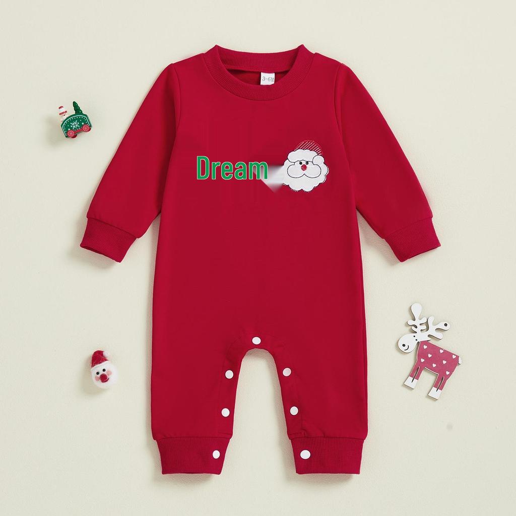 2025 Festive Bodysuit: Deer, Tree & Santa Applique Romper
