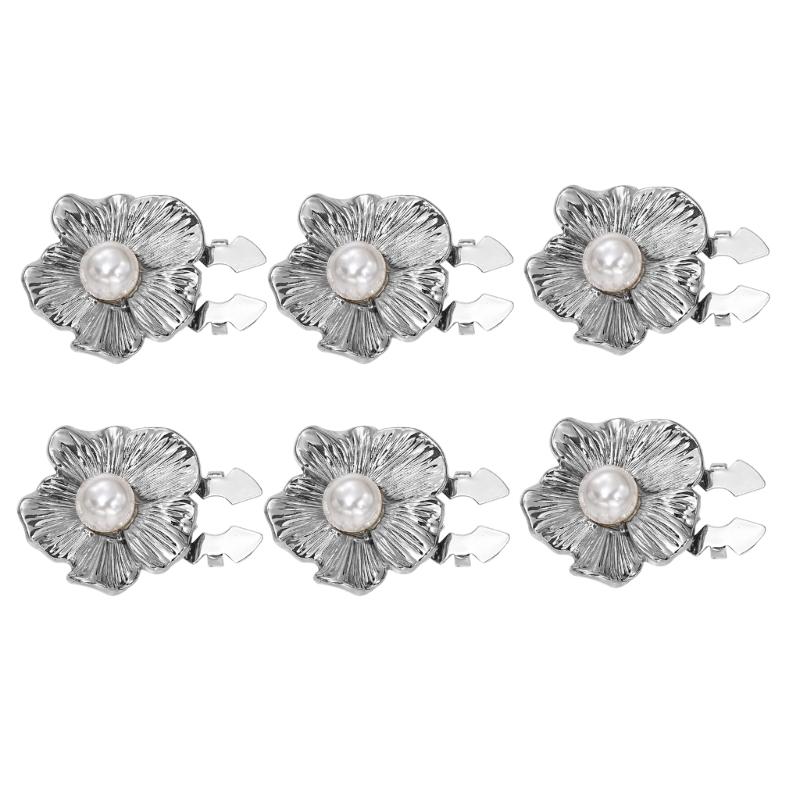 

6pcs Crystals Button Covers Alloy Materials Detachable Clip On for Shirt Fashion Accessories