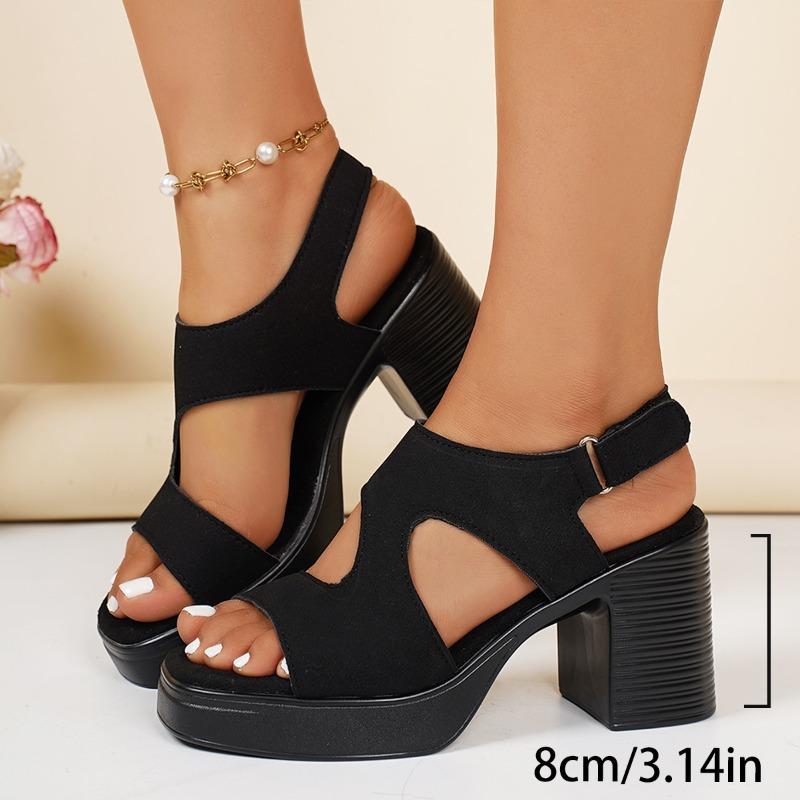 Anti-slip High-heeled Women's Sandals - New Style, Thick Heel, Large Size Shoes