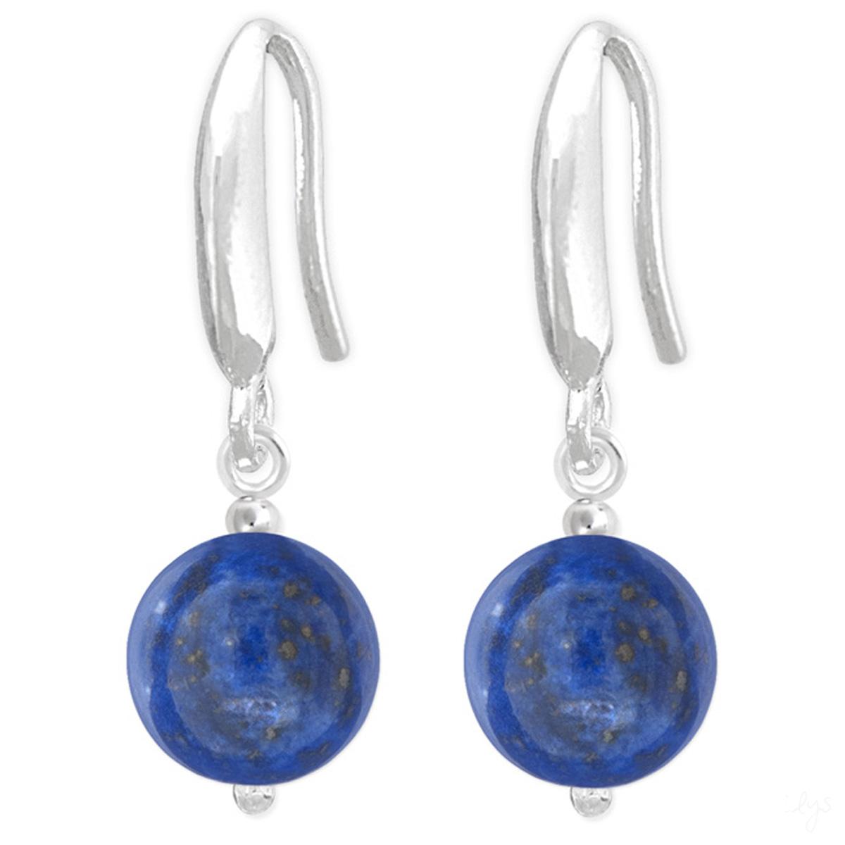 

Lily-Crystal [Q4227] - Серебряные серьги ручной работы с лазуритом «Минералия» - 8 мм