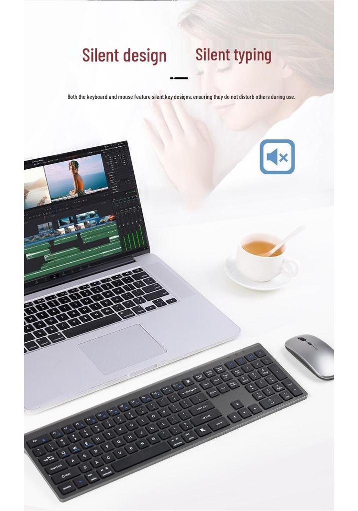 Bluetooth Wireless Keyboard & Mouse Set: Portable, Dual-Mode, for Laptop/Tablet/Office Use
