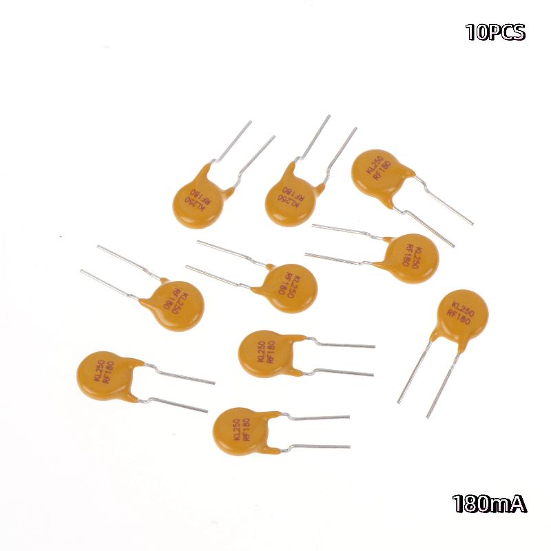 10Pcs Pptc Self-Recovery Fuses 250V 20Ma-800Ma 1A 1.5A 2A 3A Plug In Self Resettable Fuse Diy Accessories