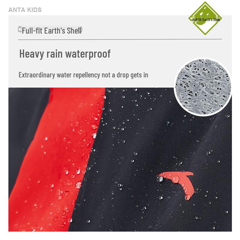 Anta Kids' 3-in-1 Waterproof Windproof Softshell Jacket