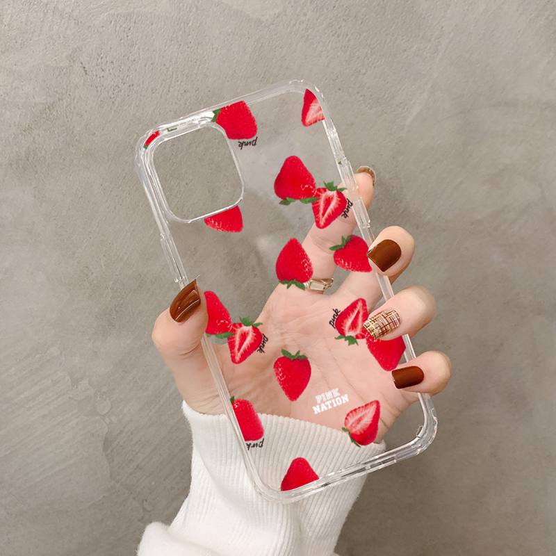 Peach Strawberry Phone Case for iPhone 11 12 13 Mini Pro XS MAX 8 7 6 6S Plus X 5S SE 2020 XR Case