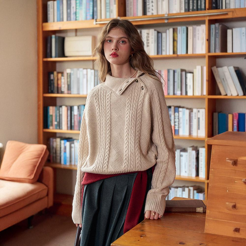 Simpeulleteulo Sr_Placet Turtleneck Cable Knit