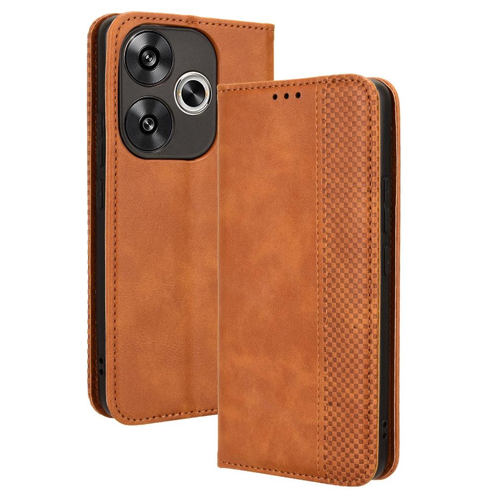 For Xiaomi Redmi Turbo 3 5G/Poco F6 5G Case PU Leather Wallet Retro Texture Phone Cover Wholesale
