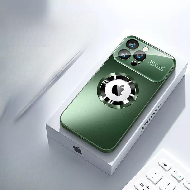 Large Window Leakage Mark Magnetic Suction Case Frosted Glass IPhone 16 Promax Mobile Phone Case Suitable for Apple 15 Mobile Phone Case