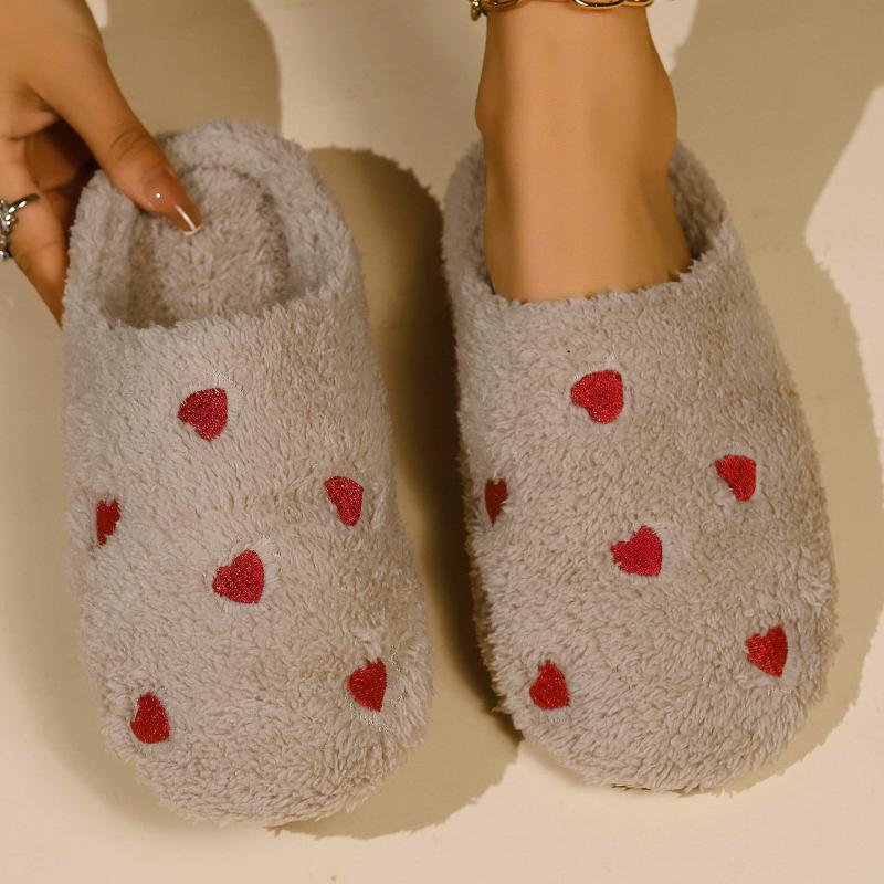 Soft-soled Plush Slippers for Women, Anti-slip Indoor Thick-soled Plush Slippers for Autumn and Winter