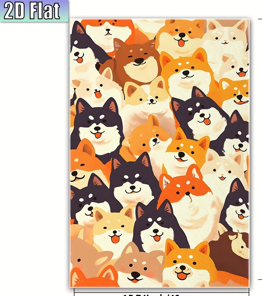 

Shiba Inu Themed Hand Towel Microfiber Suitable for Face Washing Bathing Gym Dishwashing Reusable Modern Dog Towels W30*H60(CM)