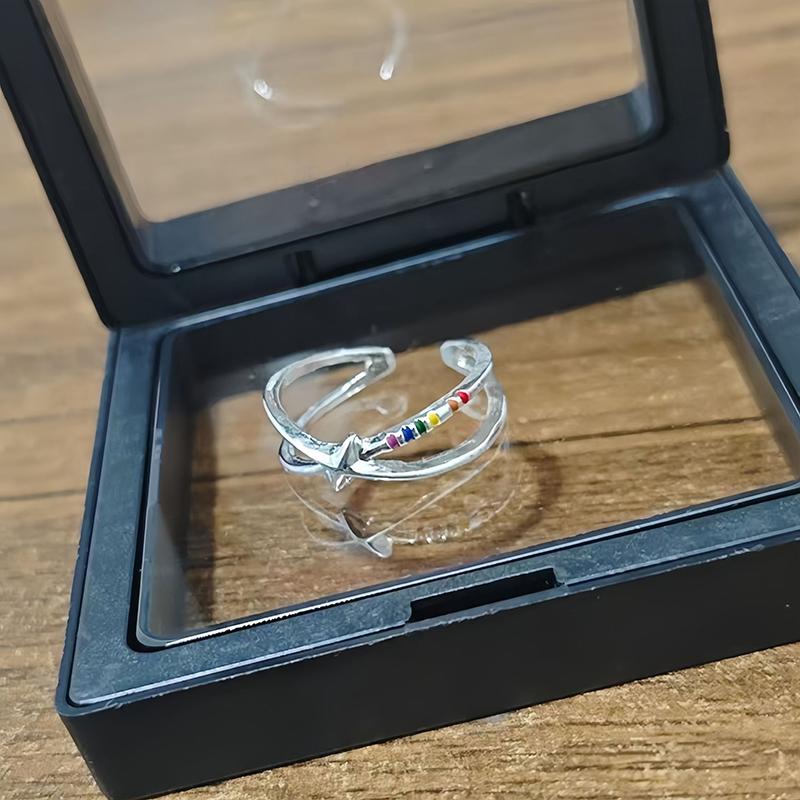 Mobius Rainbow Ring Niche Design Personality Trend Colorful Index Finger Ring Jewelry Gift