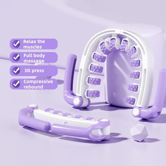 Leg Massage Roller Anti-Cellulite Lymphatic Drainage Deep Tissue Therapy Thighs Arm Back Shoulder Muscle Relaxation Massage Tool with 12 Rollers