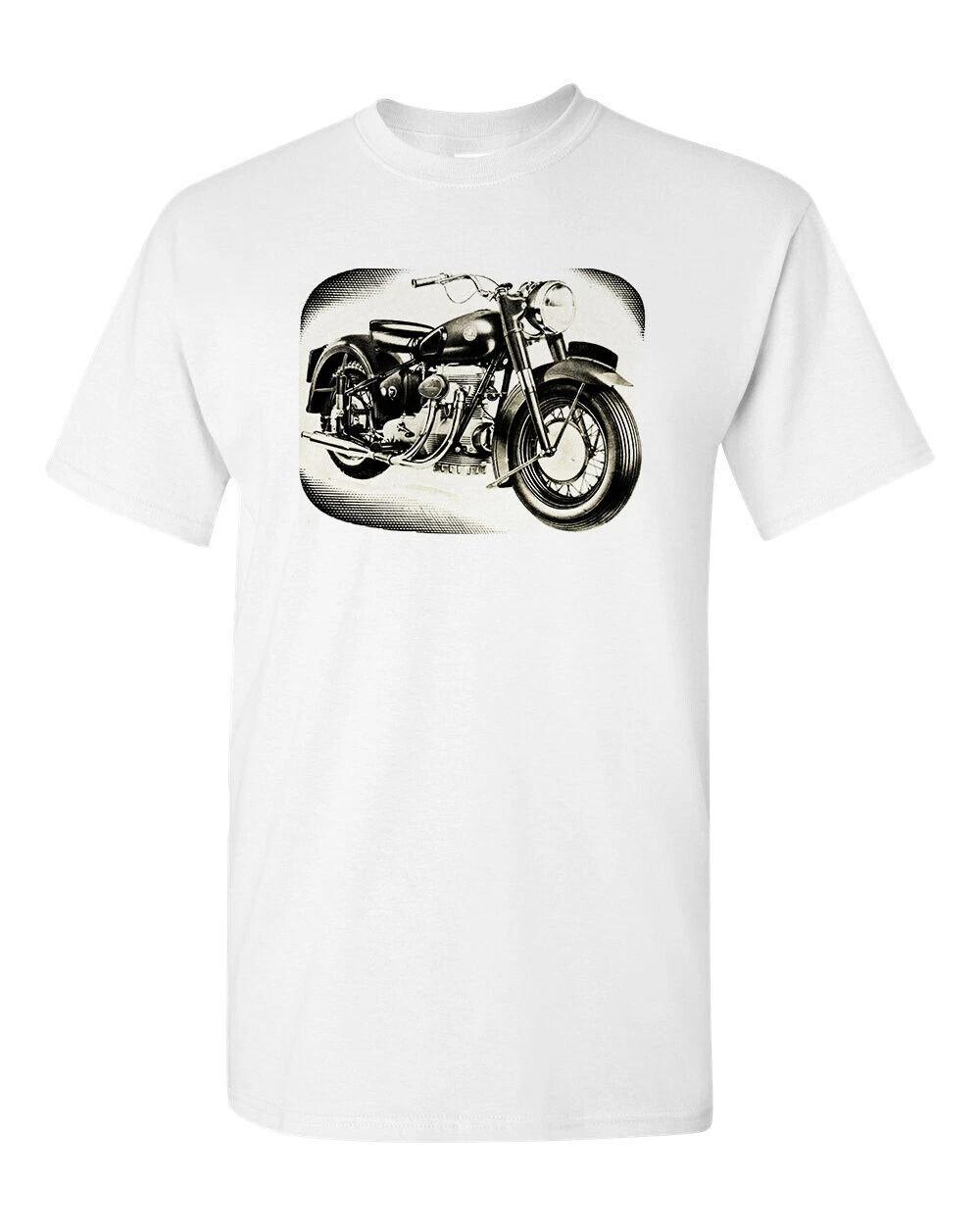 

Motorcycle Tee T Shirt White 100% Cotton Vtg Art Retro 4XL