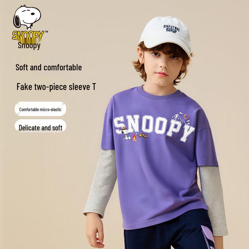 Snoopy Boys  Faux Two-Piece Long-Sleeve T-Shirt 140