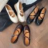 Autumn height increase Mary Jane shoes women's round head Mori women's muffin shallow mouth single shoes casual small wedge heel women's shoes