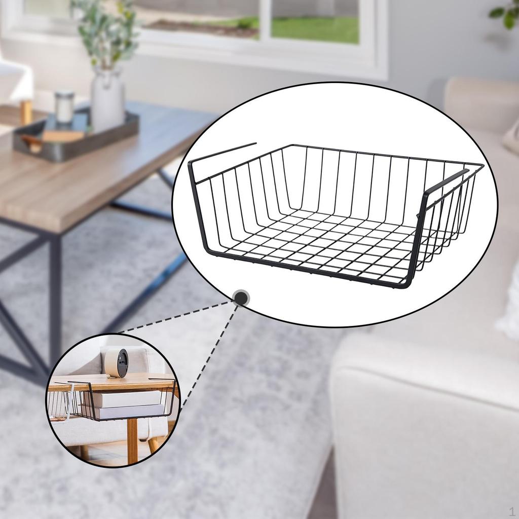 under Cabinet Shelf Basket Spice Holder Metal Sliding Add Extra Space Rack Storage for
